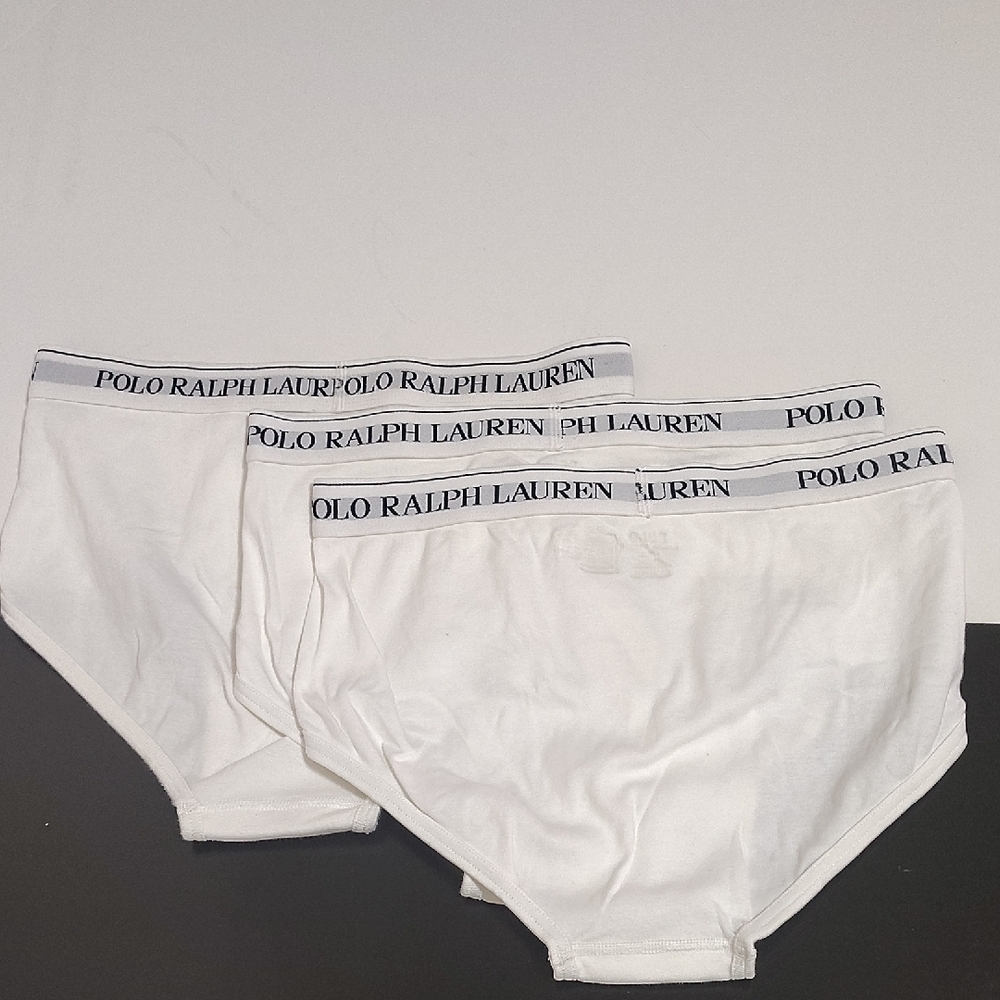 Polo Ralph Lauren Men's Classic White Briefs 3 Pairs Sz L - Picture 4 of 6